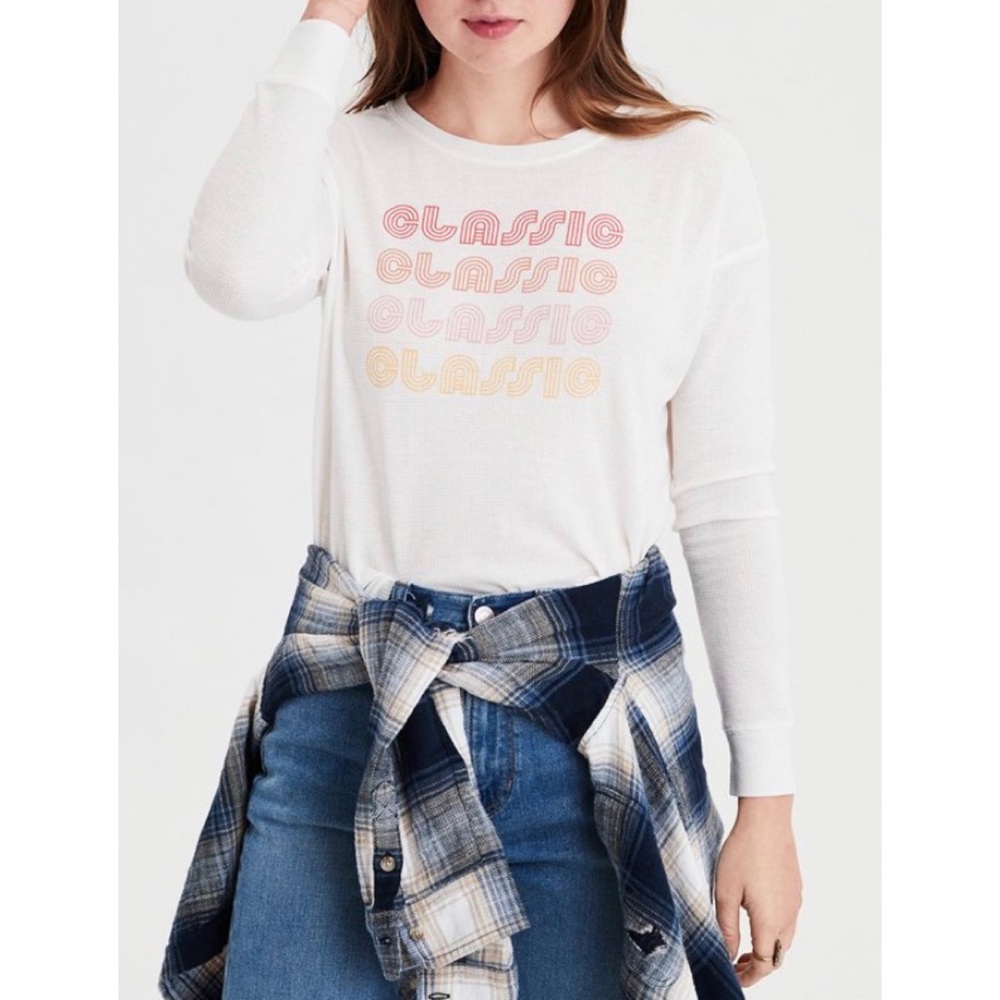 AMERICAN EAGLE OUTFITTERS Cream Classic Thermal